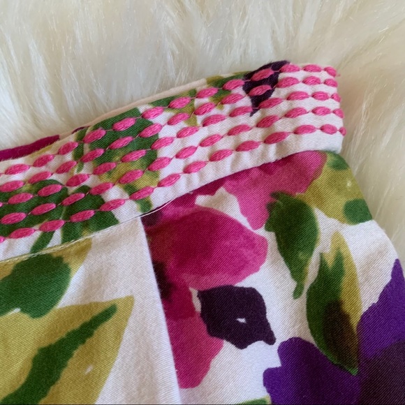 Baraschi Floral Pleated Lined A Lined Skirt Sz 6 - Picture 6 of 8